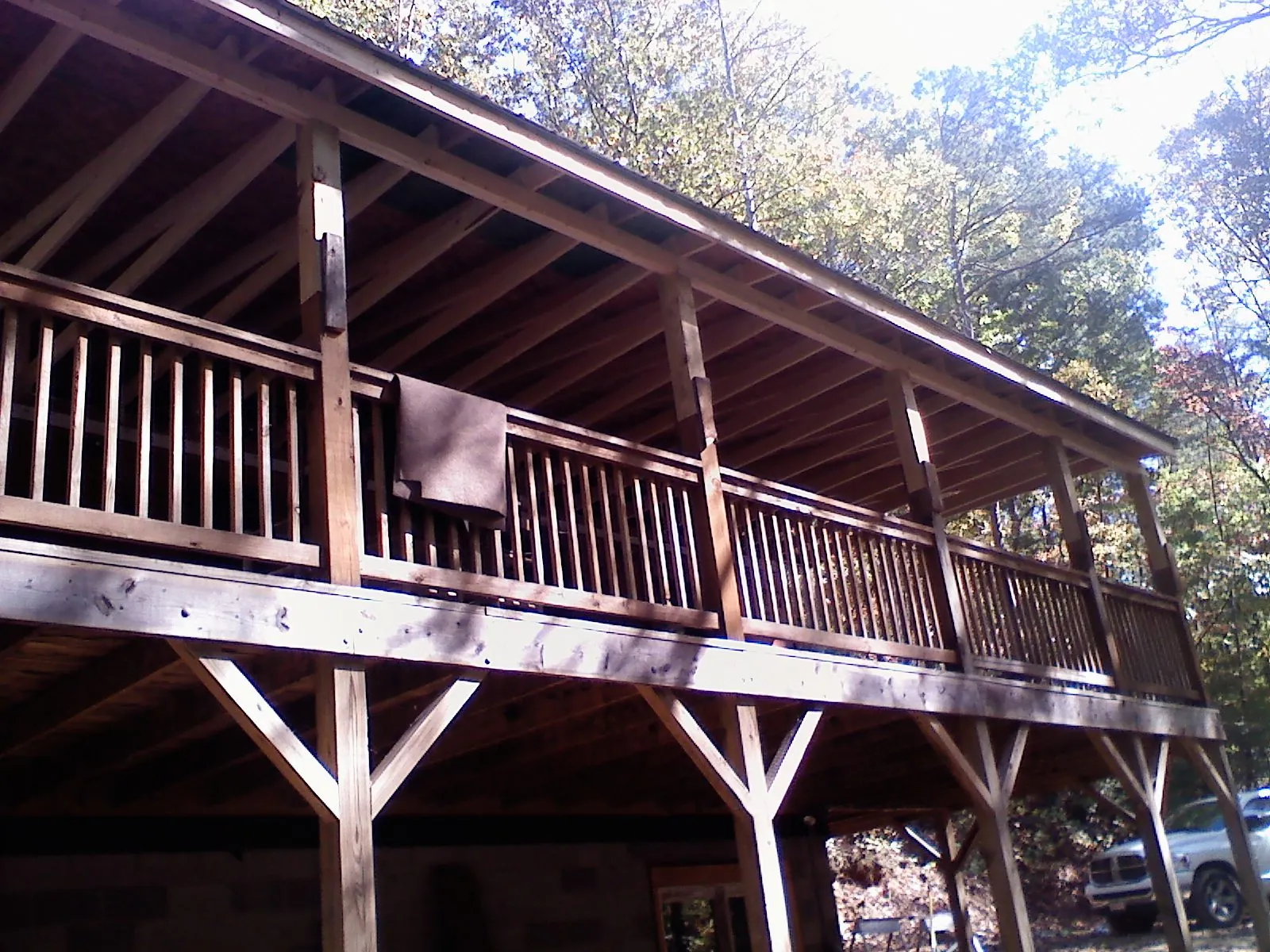 Timber framing under a new elevated porch and deck — Roof Leak Repair in Mount Pleasant Mills by Roofing Brothers